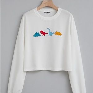 SHEIN Dino cropped pull over